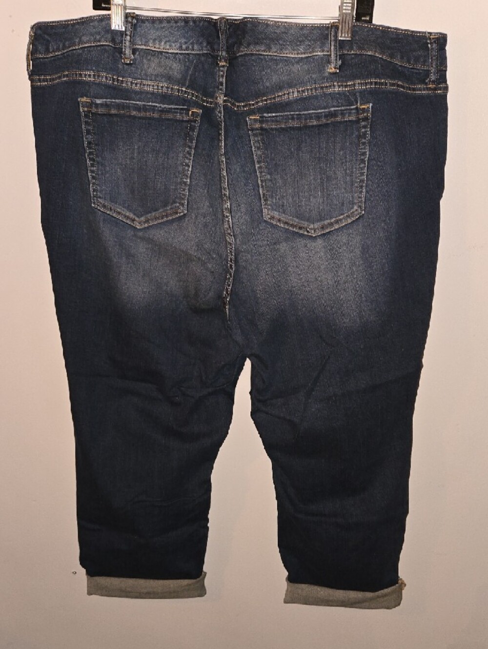 torrid Dark Blue Distressed Capris - Picture 4 of 4